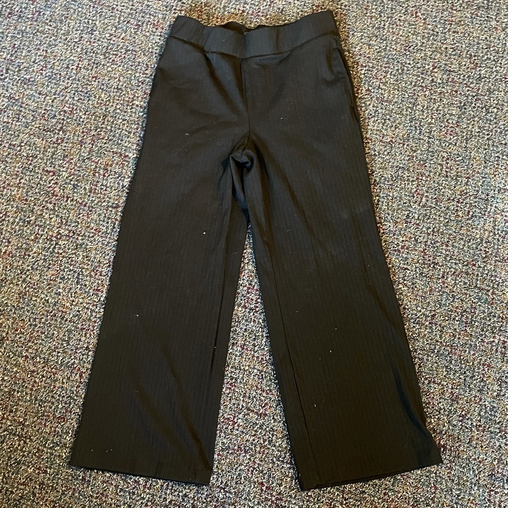 Wide leg pin striped pants